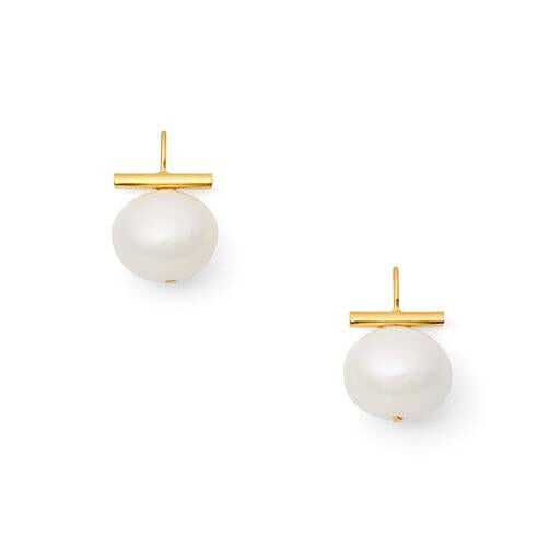 Classis Medium Pebble Pearl White Jewelry - Earrings Catherine Canino 