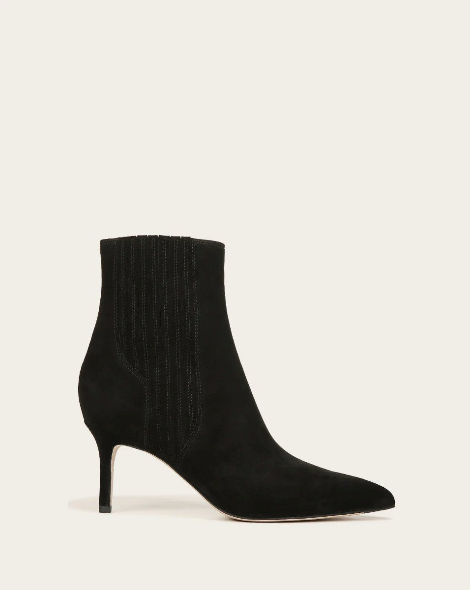 Lisa Suede Bootie Black Shoes - Boots - Booties Veronica Beard - Shoes 