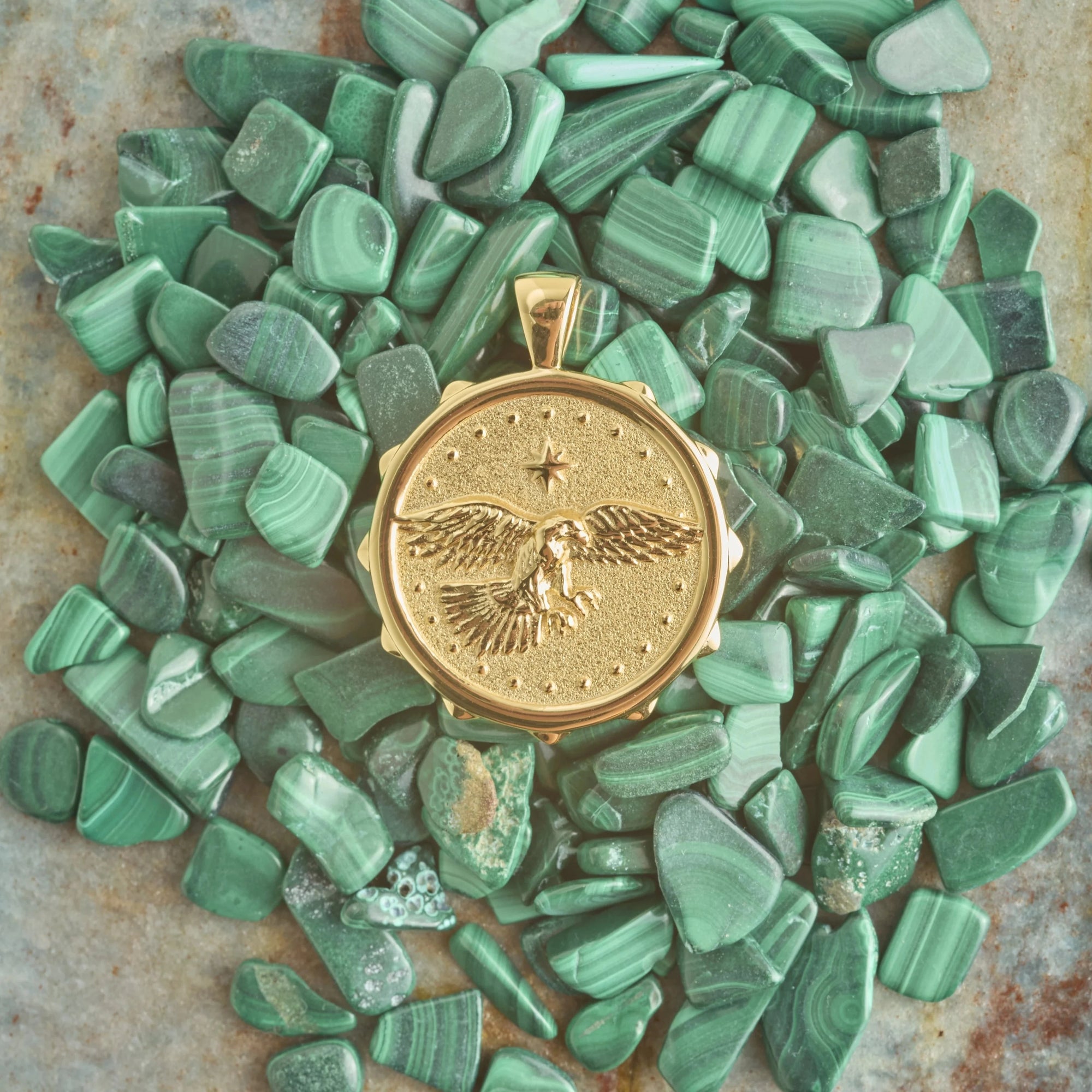 Protect Eagle Original Pendant Coin 18" Grande Rolo Necklaces Jane Win 