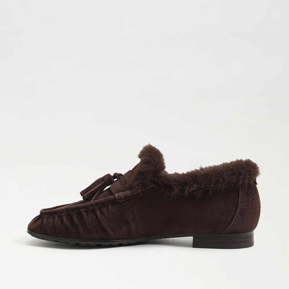 Lana Fur Suede Tassel Loafer Cafe Noir Flats - Loafer Sam Edelman 