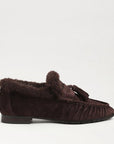 Lana Fur Suede Tassel Loafer Cafe Noir Flats - Loafer Sam Edelman 