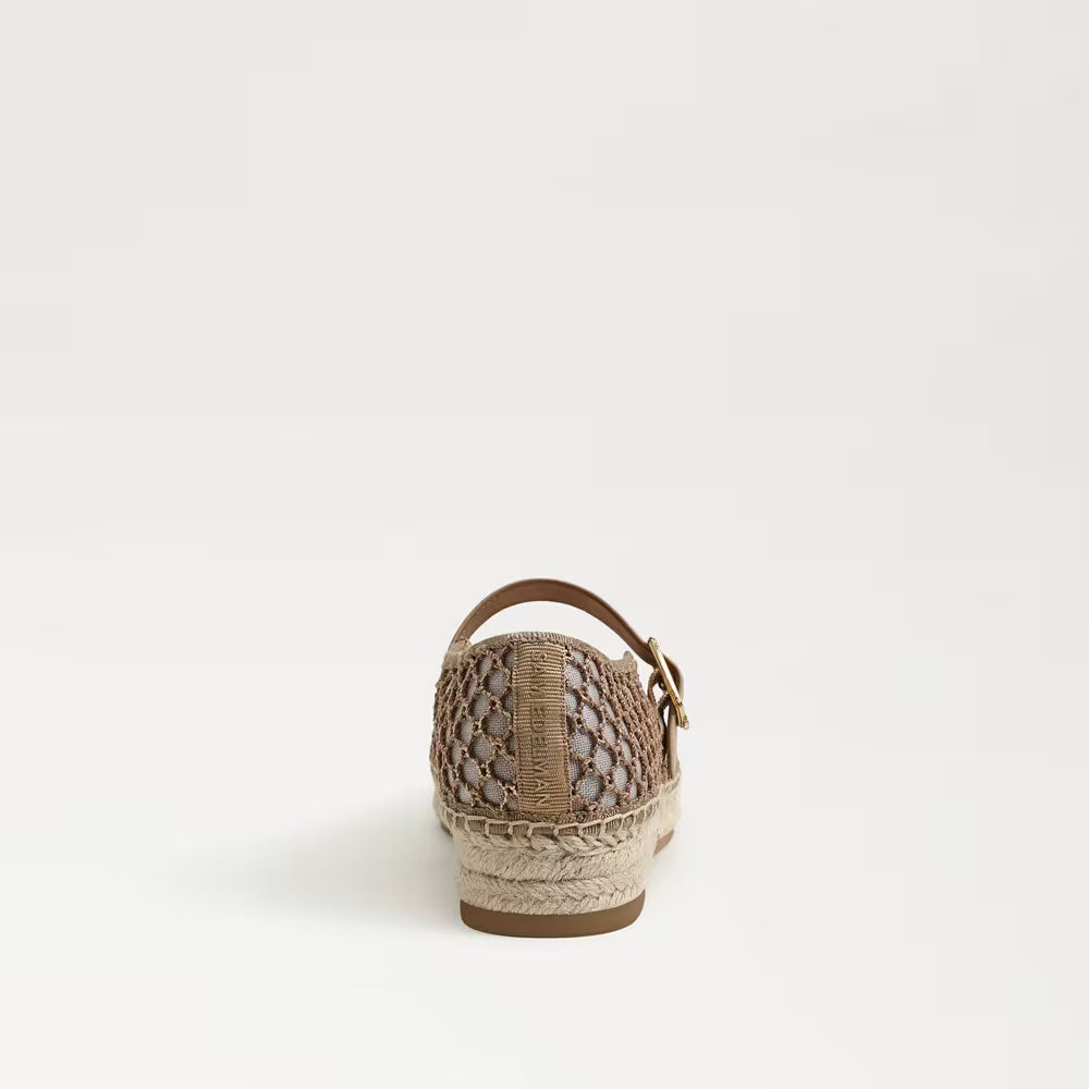 Mackie Mesh Espadrille Mary Jane Brushed Gold Cyprus Tan Flats - Ballet Sam Edelman 