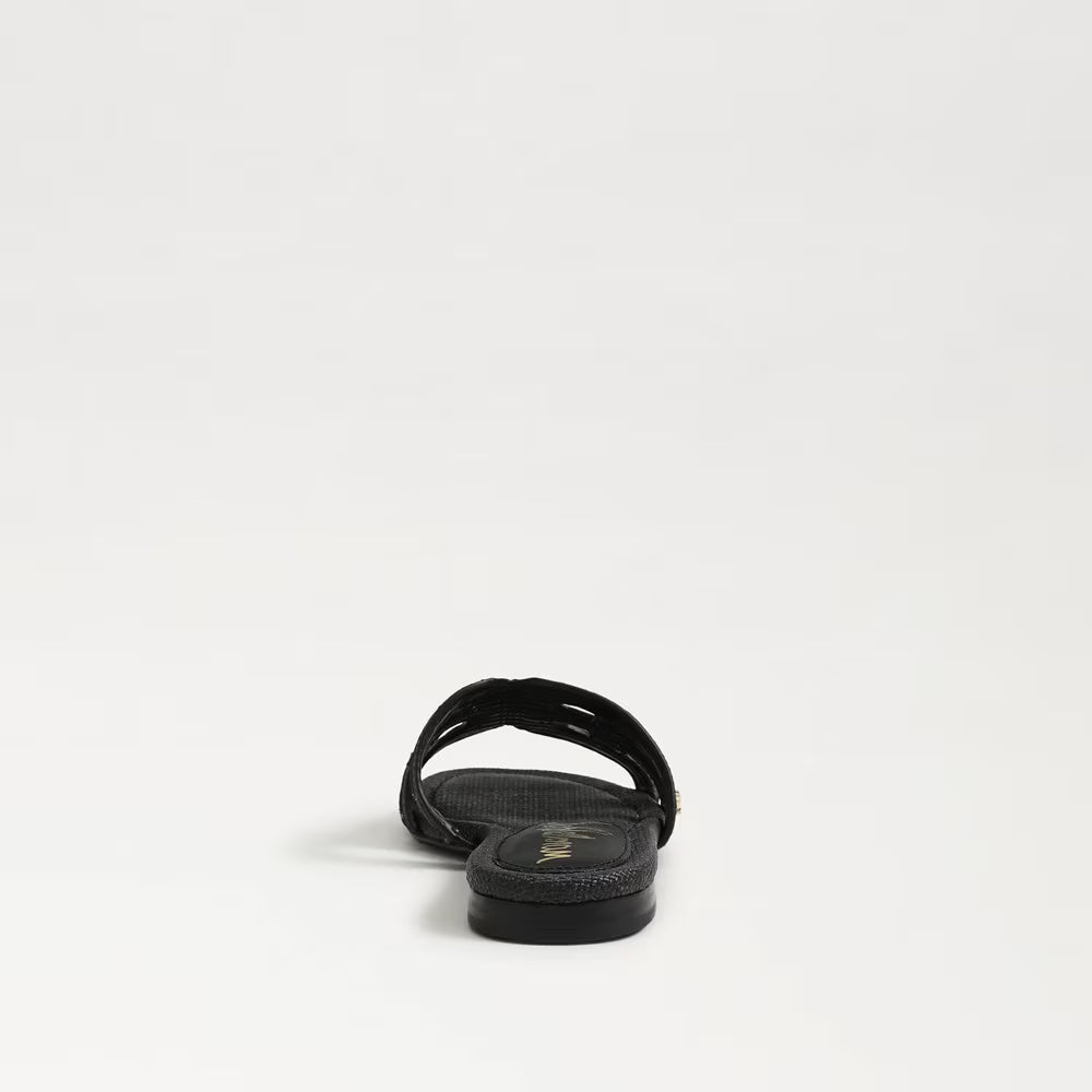 Bay Slide Sandal Black/Linen Raffia Sandals - Flat Sandals Sam Edelman 
