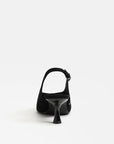 Fawn Slingback Pump Black Suede Pumps - Low Sam Edelman 