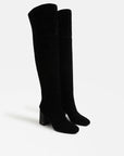 Brigid Over The Knee Boot Black Suede Knee High Boots Sam Edelman 