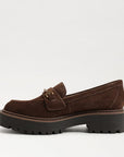 Lea Suede Bit Buckle Platform Loafer Mustang Brown Flats - Loafer Sam Edelman 