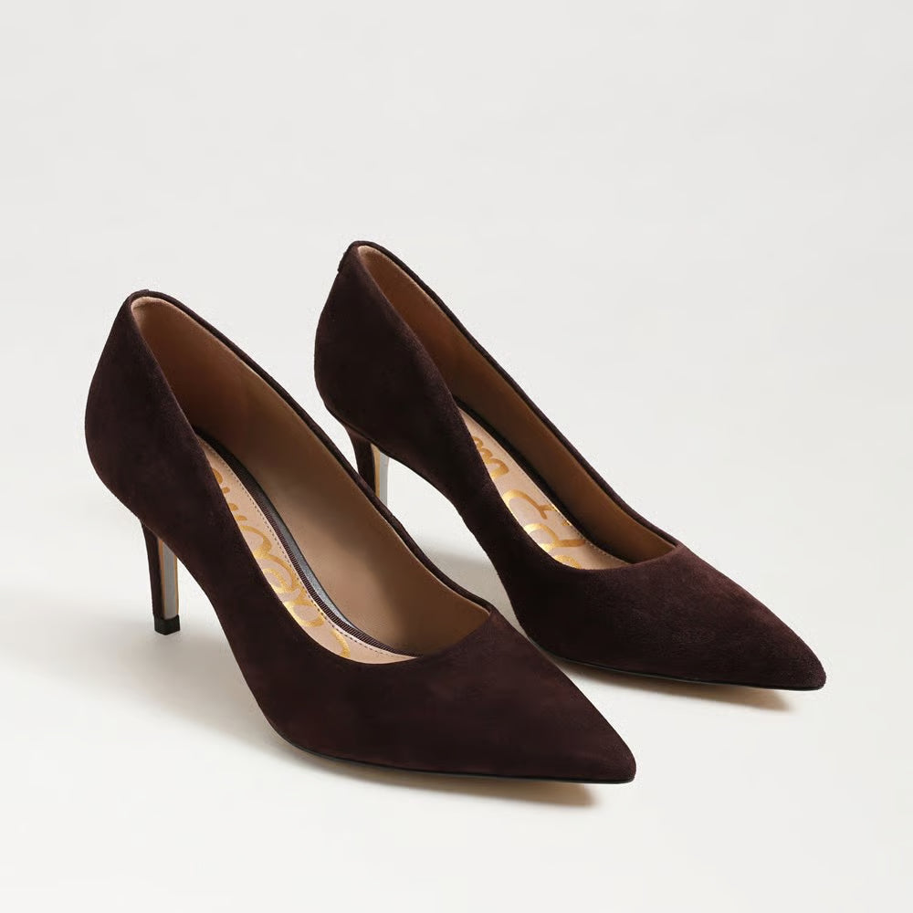 Vienna Pointed Toe Pump Cafe Noir Suede Pumps - High Sam Edelman 
