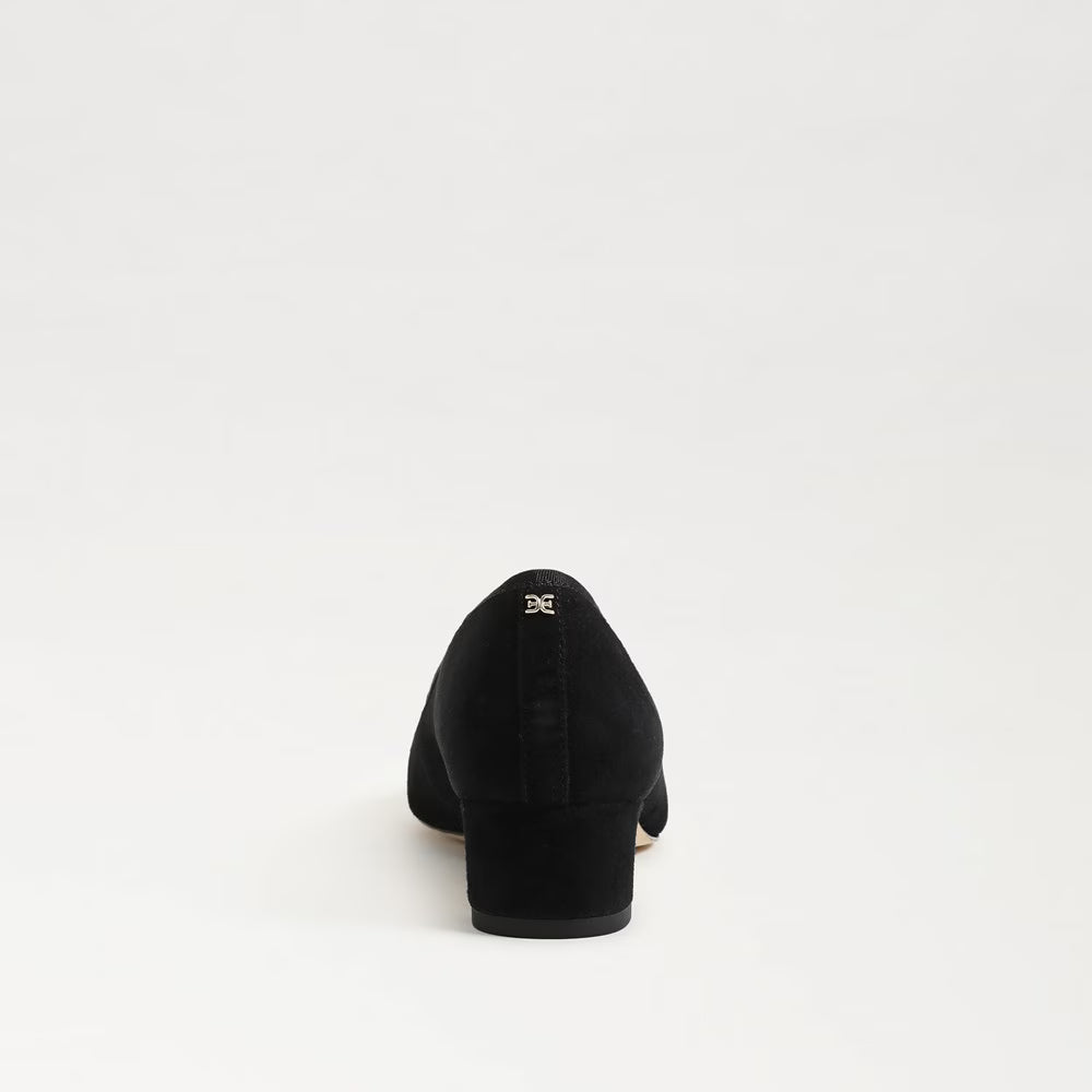 Rinda Pointed Toe Ballet Heel Black Suede Pumps - Low Sam Edelman 