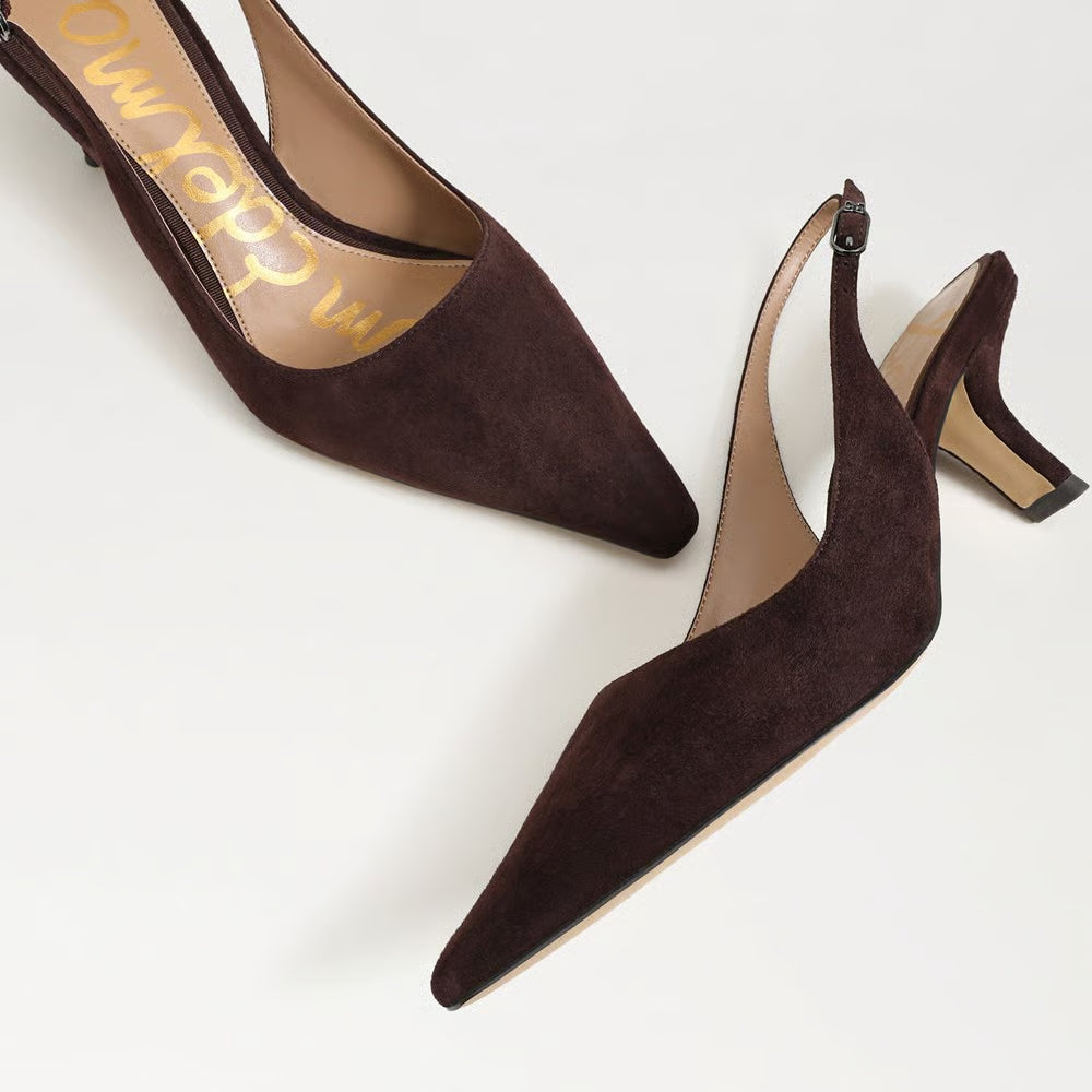 Bianca Sling Back Pump Suede Cafe Nior Sandals - Heeled Sandals Sam Edelman 