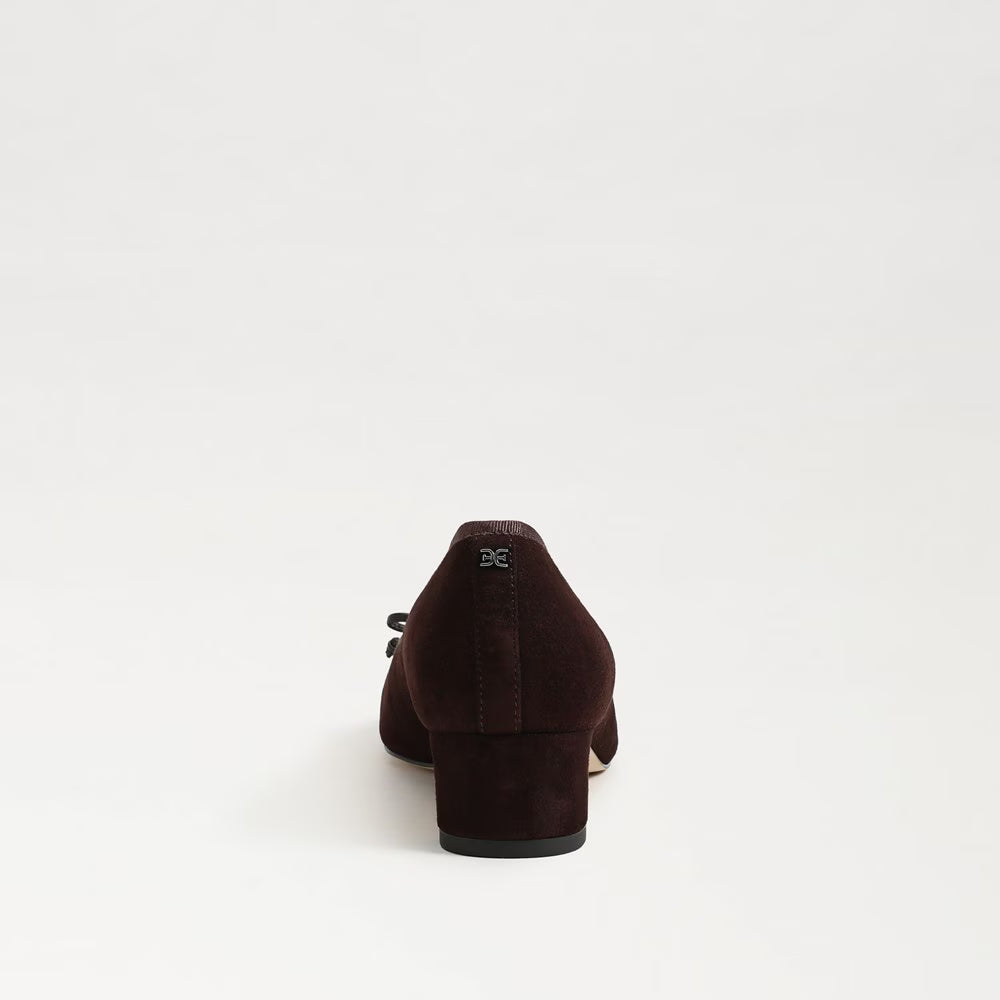 Rinda Pointed Toe Ballet Heel Chocolate Suede Pumps - Low Sam Edelman 