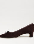 Rinda Pointed Toe Ballet Heel Chocolate Suede Pumps - Low Sam Edelman 