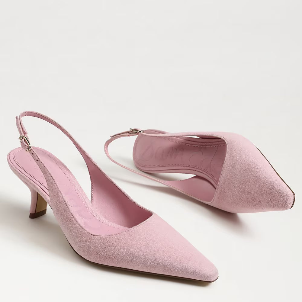 Bianka Slingback Pump Primrose Pink Suede Pumps - Low Sam Edelman 