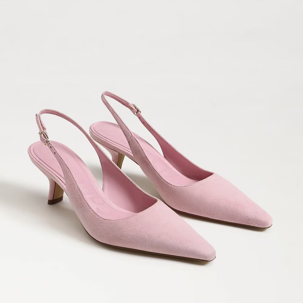 Bianka Slingback Pump Primrose Pink Suede Pumps - Low Sam Edelman 