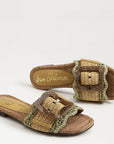 Bambi Slide Sandal Sage/Tan Raffia Sandals - Flat Sandals Sam Edelman 