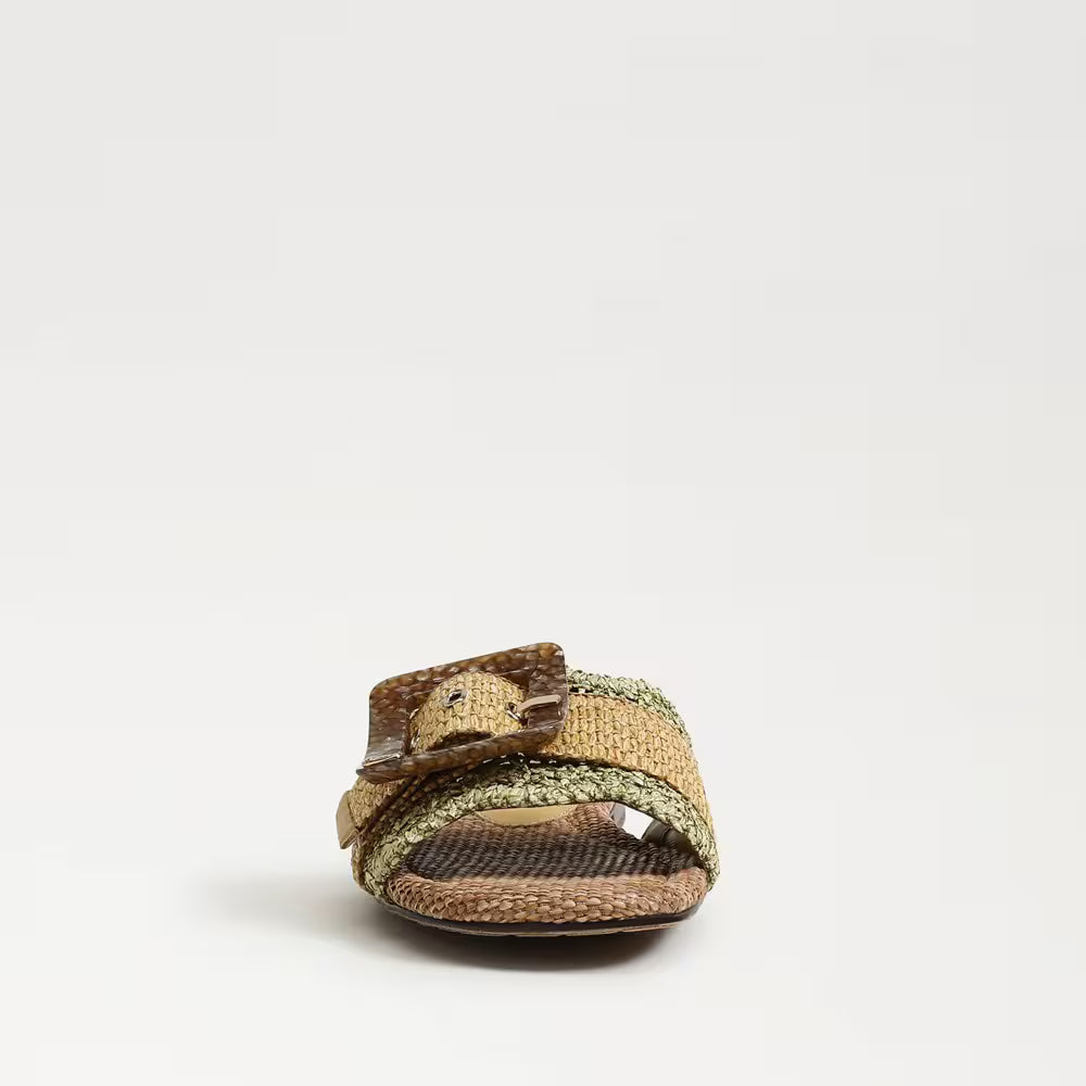 Bambi Slide Sandal Sage/Tan Raffia Sandals - Flat Sandals Sam Edelman 