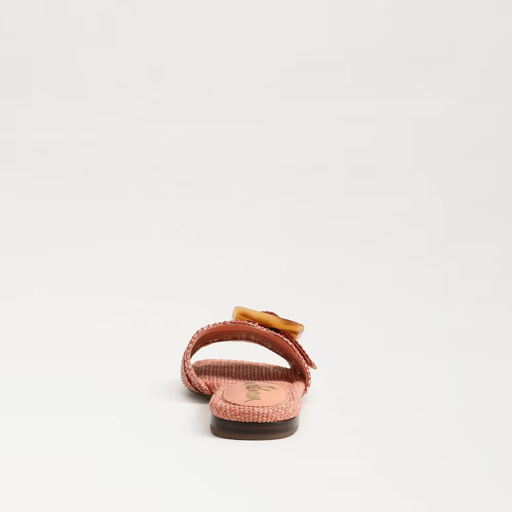 Bambi Slide Sandal Coral Raffia Sandals - Flat Sandals Sam Edelman 