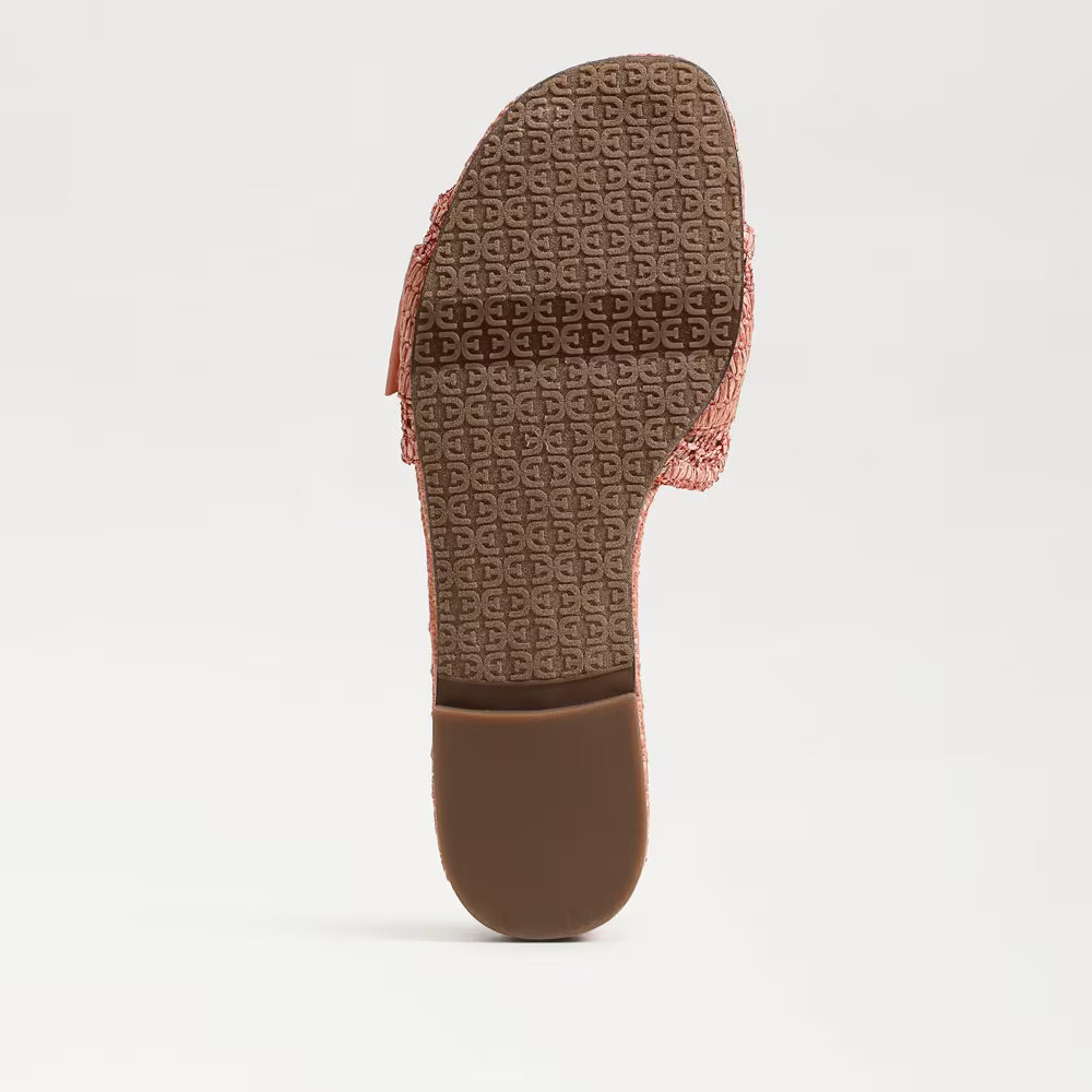 Bambi Slide Sandal Coral Raffia Sandals - Flat Sandals Sam Edelman 