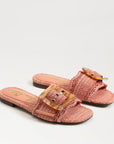 Bambi Slide Sandal Coral Raffia Sandals - Flat Sandals Sam Edelman 