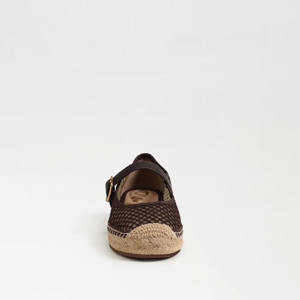 Mackie Mesh Espadrille Mary Jane Café Noir Flats - Ballet Sam Edelman 