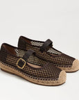 Mackie Mesh Espadrille Mary Jane Café Noir Flats - Ballet Sam Edelman 