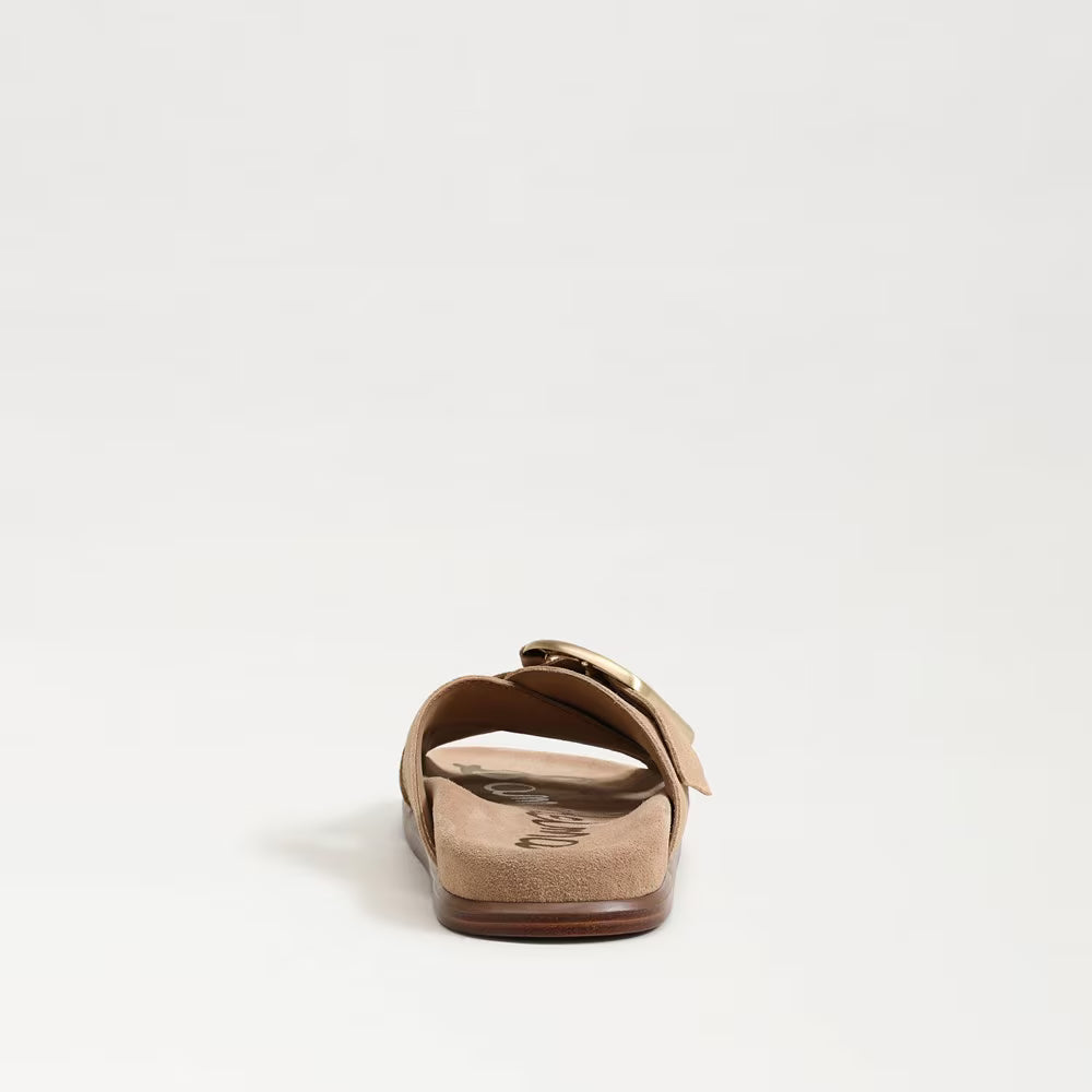 Darla Buckle Slide Sandal Cyprus Tan Suede Sandals - Flat Sandals Sam Edelman 