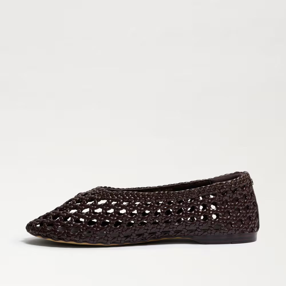Shira Woven Leather Ballet Flat Dark Brown Flats - Ballet Sam Edelman 