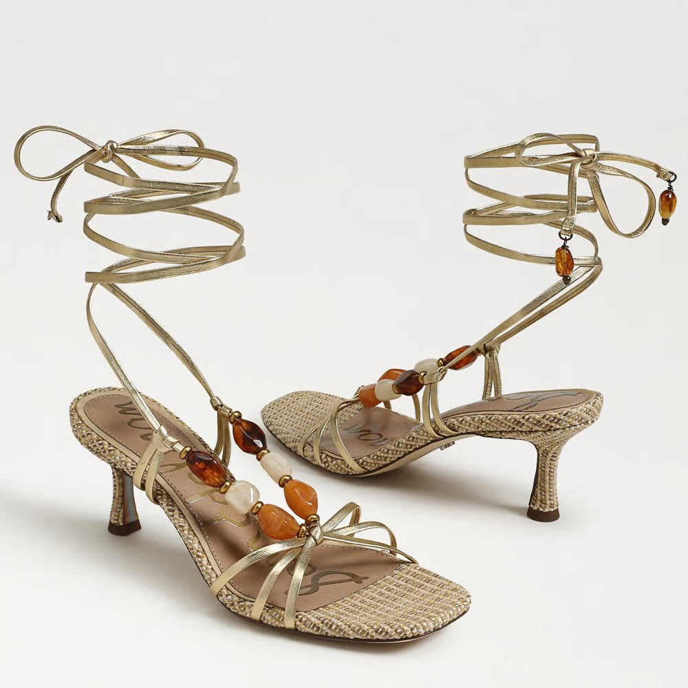 Paloma Wrap Sandal Heel Amber Gold Sandals - Heeled Sandals Sam Edelman 