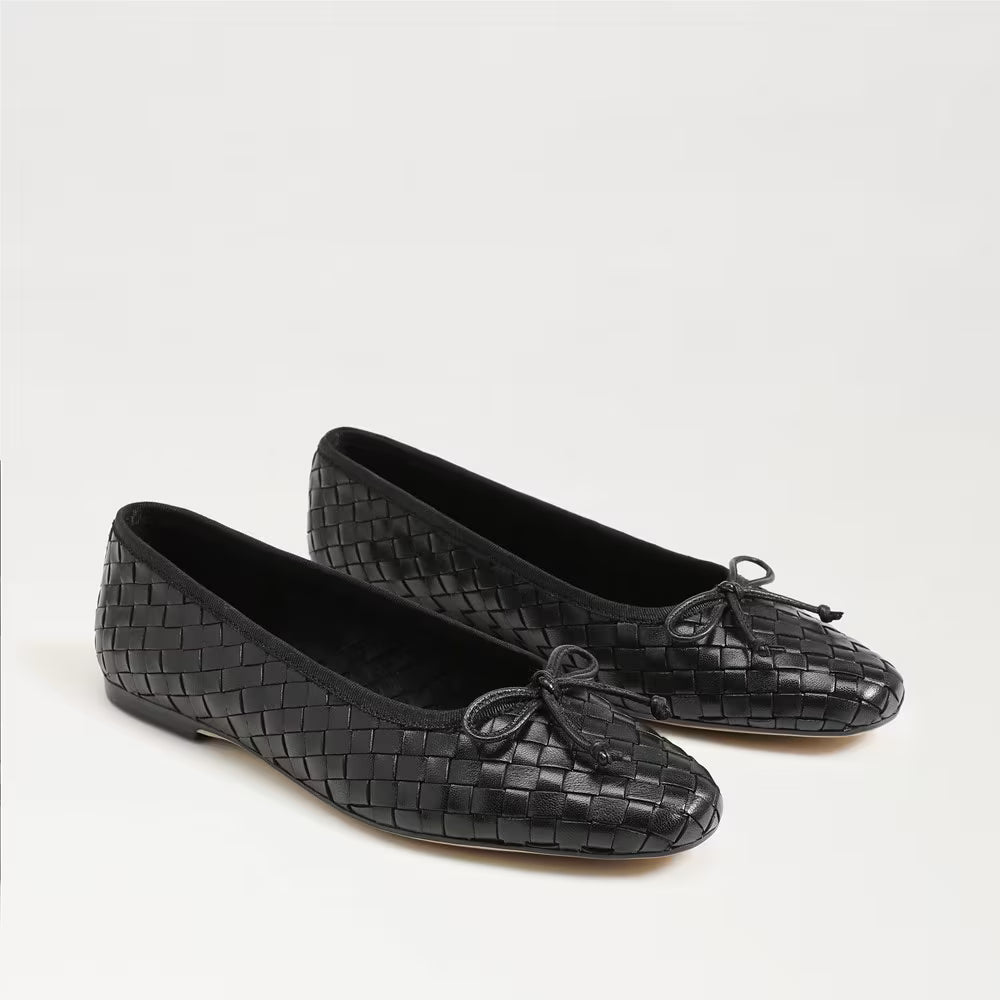Ruthie Pointed Ballet Flat Black Leather Flats - Ballet Sam Edelman 