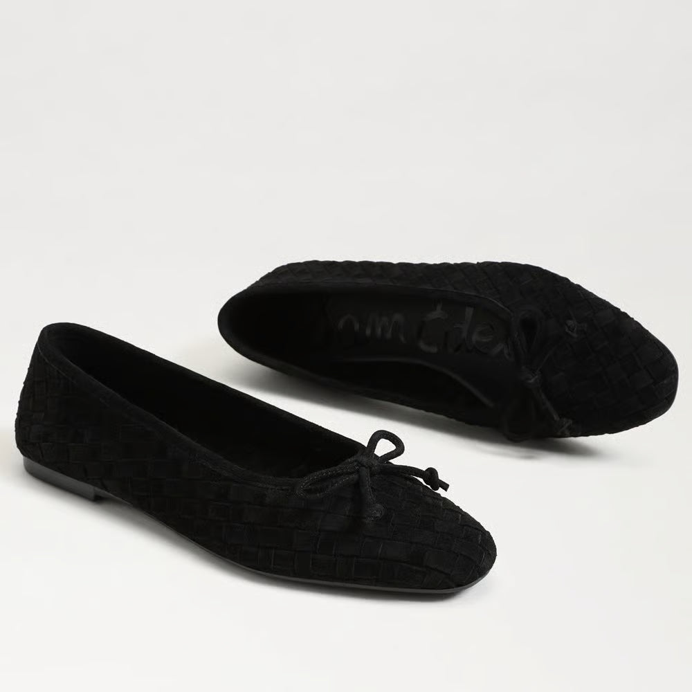 Ruthie Woven Ballet Flat Black Suede Flats - Ballet Sam Edelman 