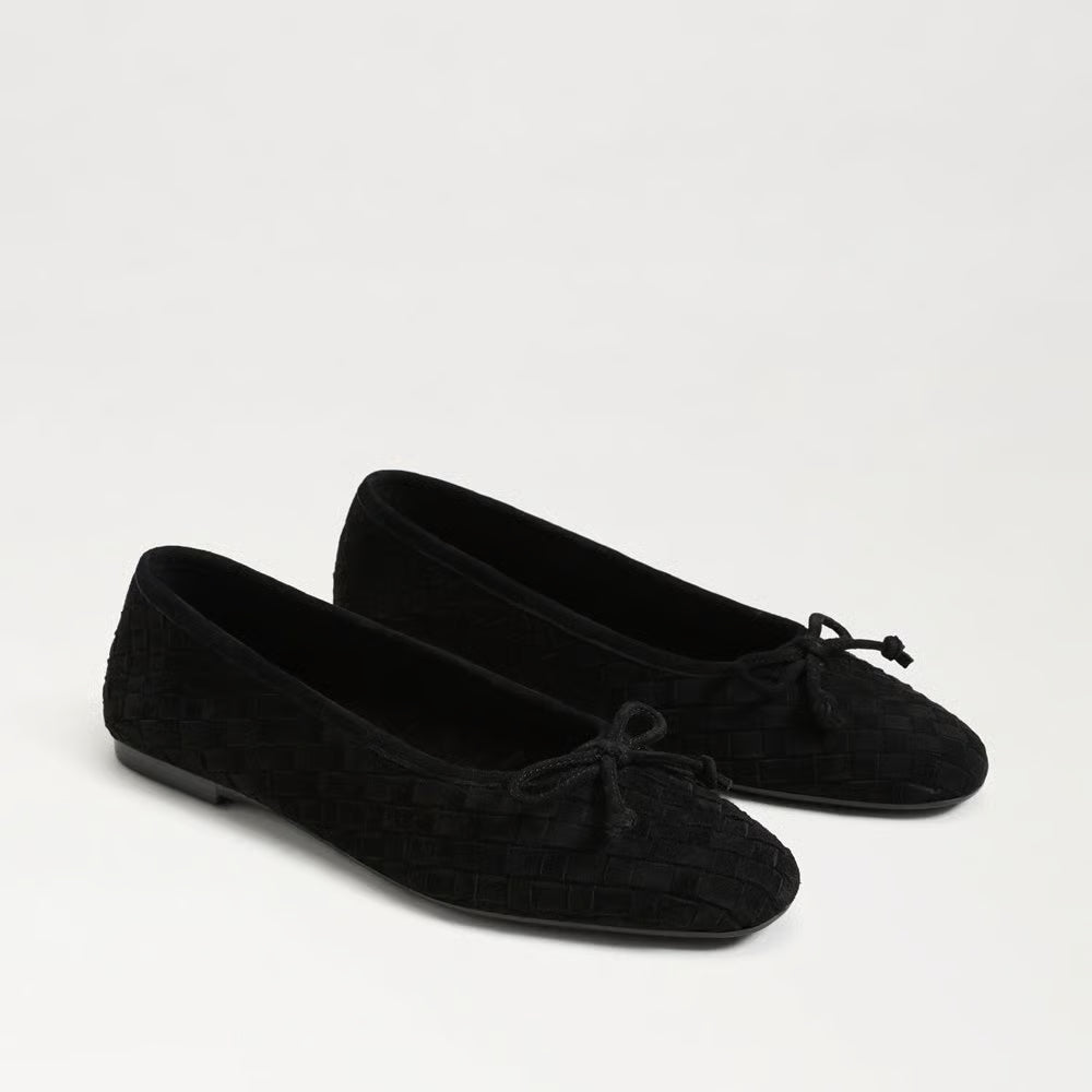 Ruthie Woven Ballet Flat Black Suede Flats - Ballet Sam Edelman 