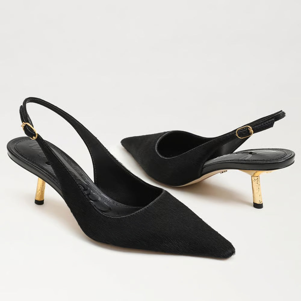 Bianka Gilded Slingback Pump Brahma Hair Black