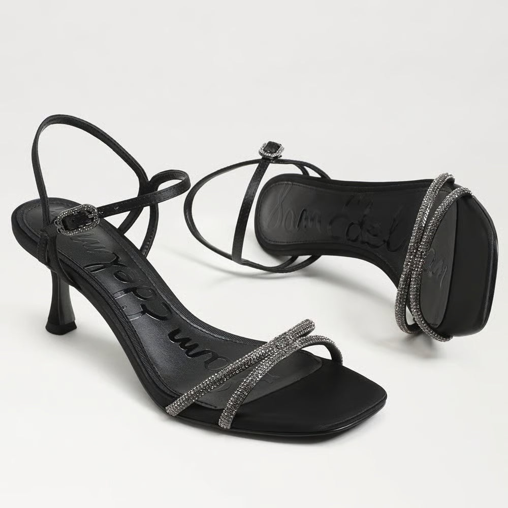 Presley Glam Kitten Heel Black Sandals - Heeled Sandals Sam Edelman 