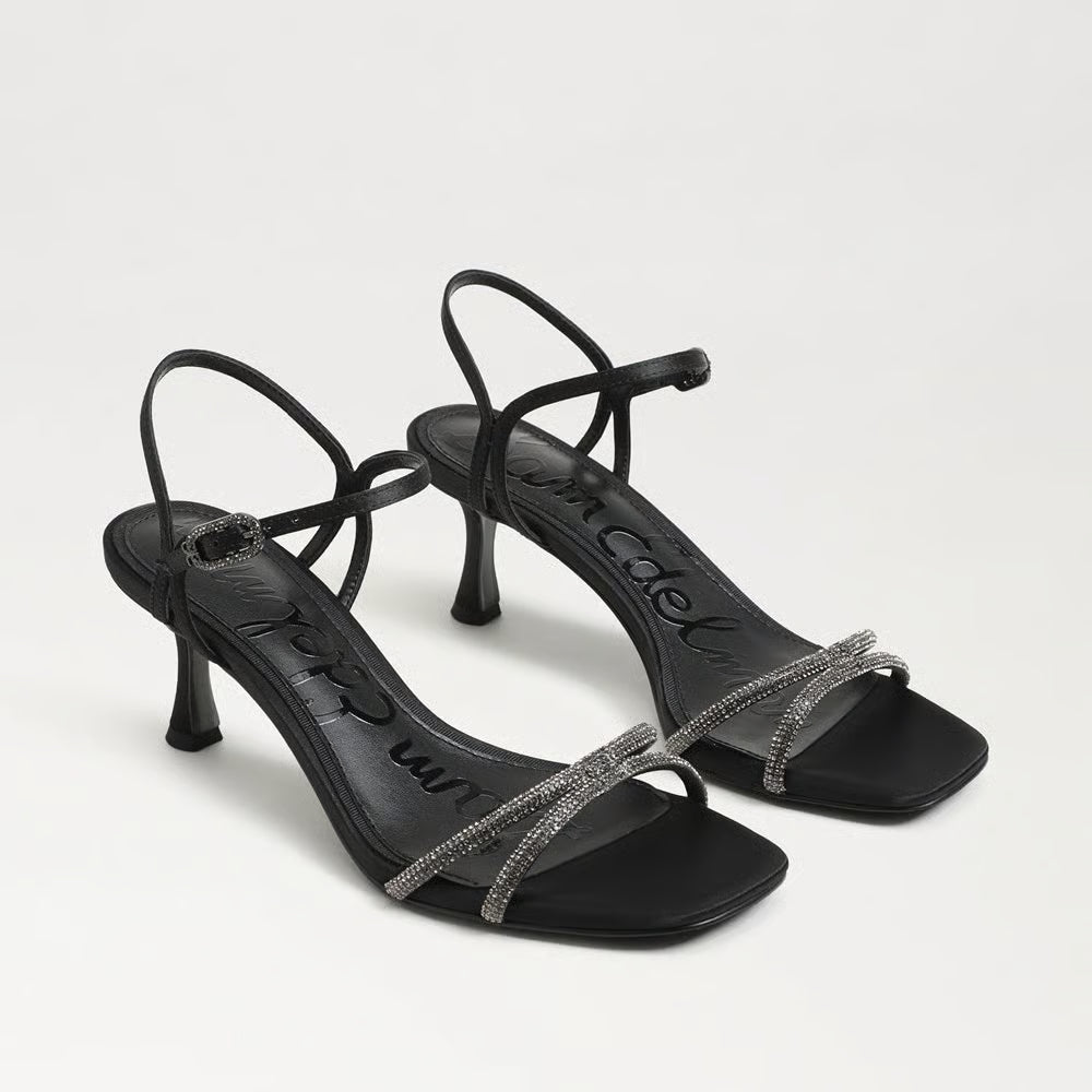Presley Glam Kitten Heel Black Sandals - Heeled Sandals Sam Edelman 