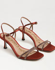 Presley Glam Kitten Heel Ginger Copper Satin Sandals - Heeled Sandals Sam Edelman 