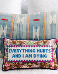 Everything Hurts Needlepoint Pillow Home Decor - Pillows Furbish 
