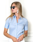 The Short Sleeve Shirt Blue Dawn Top - Button Down Theshirt 
