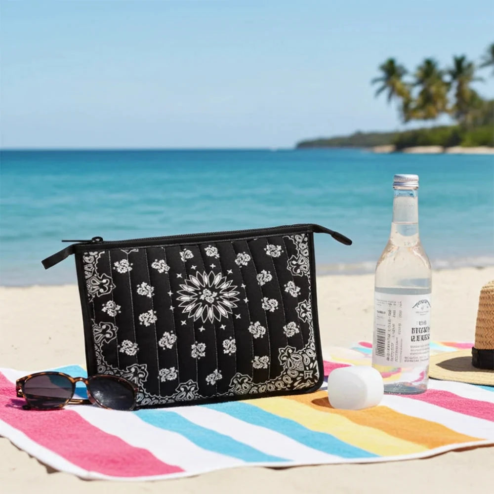 Beau Bandana Pouch Black Cosmetic Haute Shore 
