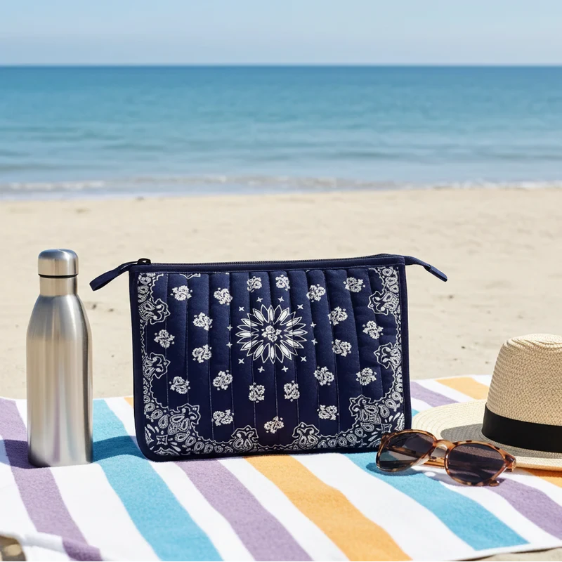 Beau Bandana Pouch Navy Cosmetic Haute Shore 