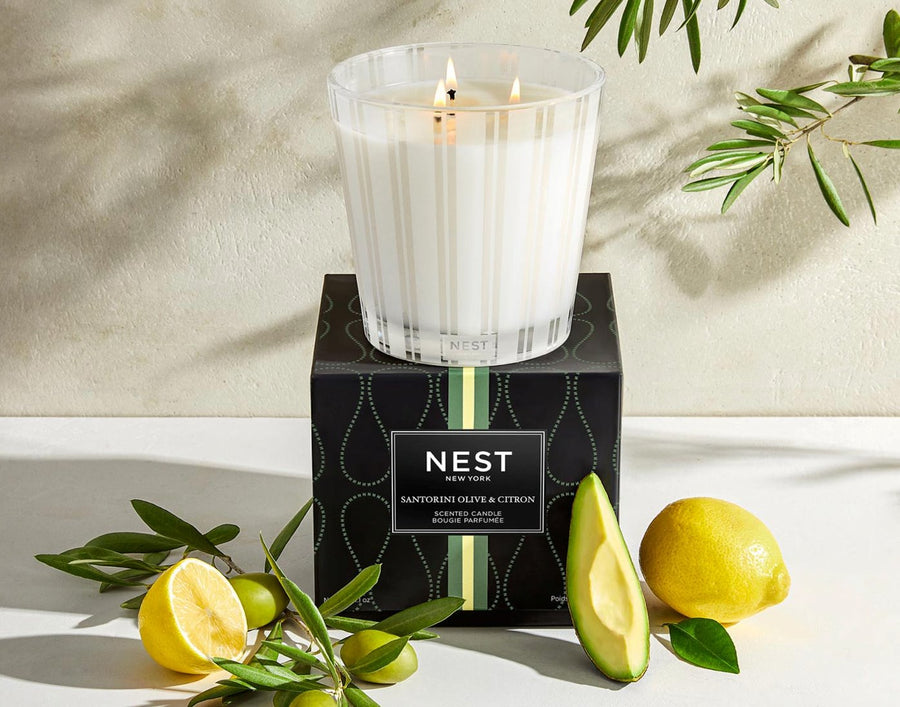 3 Wick Candle 21 oz. Santorini Olive & Citron Accessories - Candles & Diffusers - Candles NEST 
