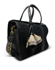 Ella Black Raffia Handbags - Tote & Satchel Kempton 