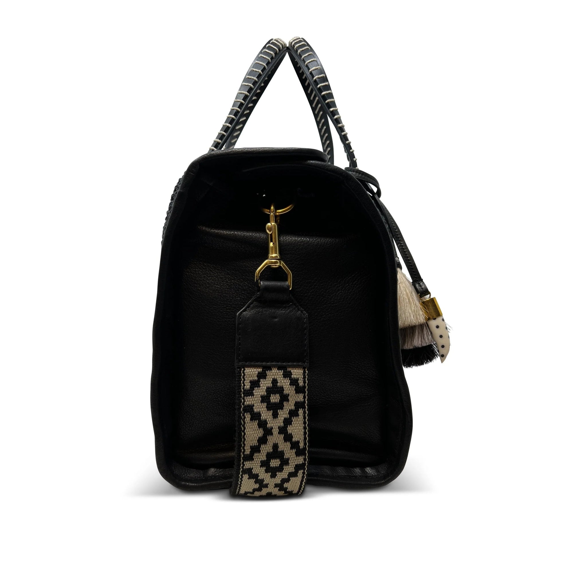 Ella Black Raffia Handbags - Tote & Satchel Kempton 