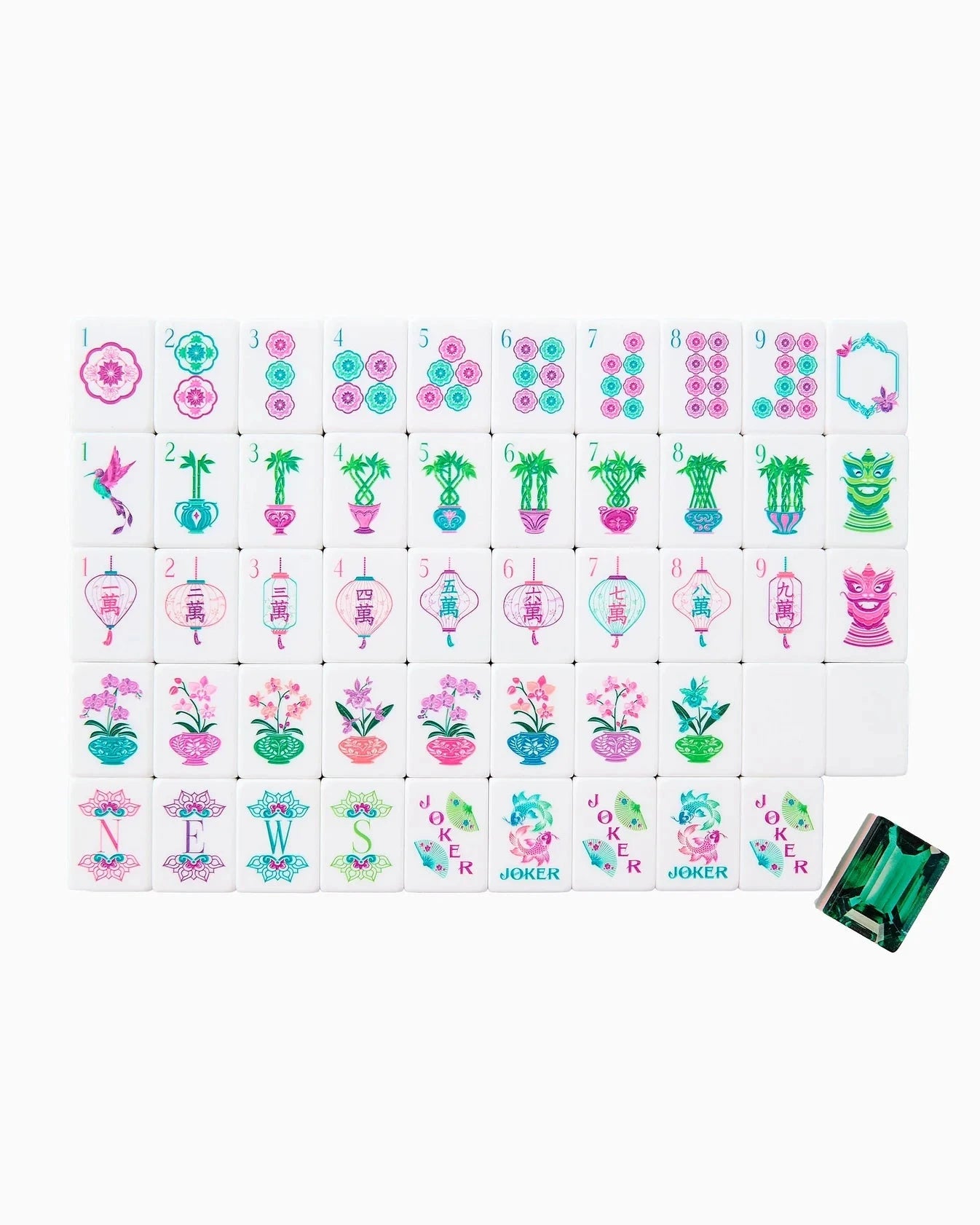 Emerald Mahjong Tiles Home Decor - Games Oh My Mahjong 