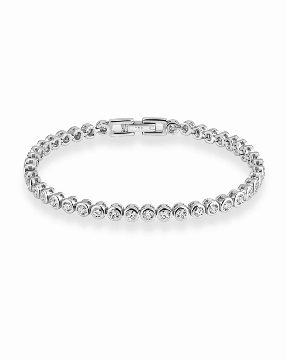 Emma Bezel Tennis Bracelet Sterling Silver