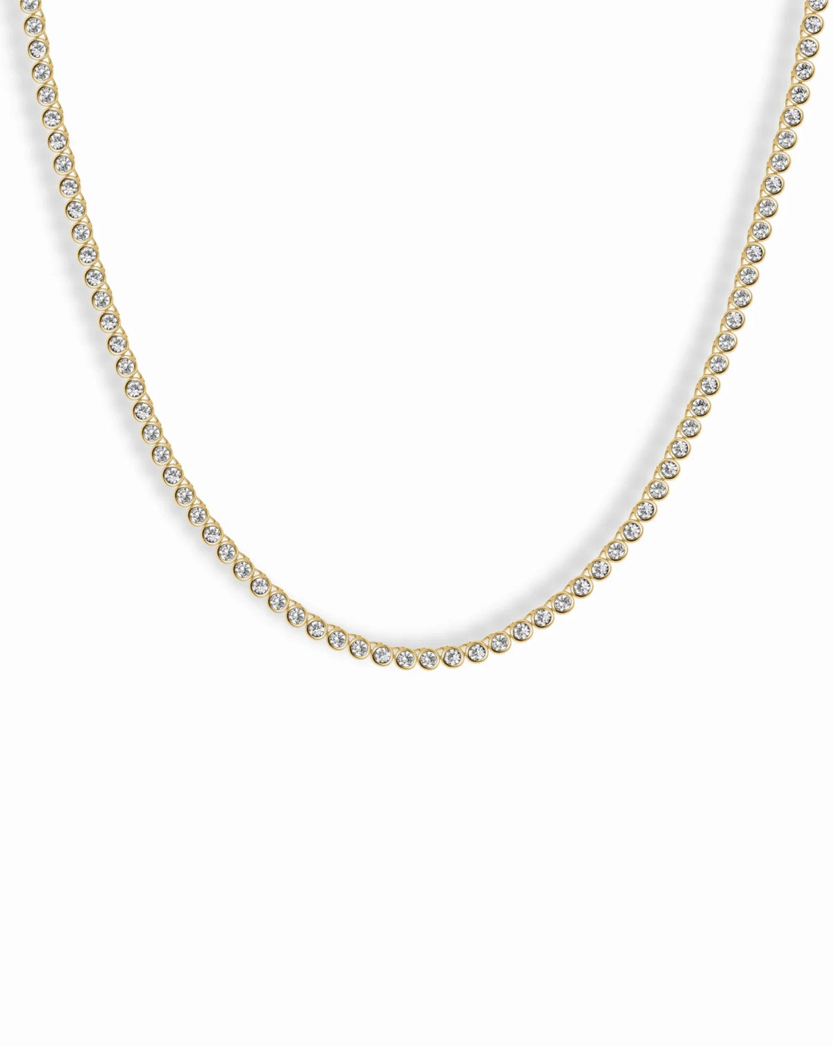 Emma Bezel Tennis Necklace 16" White Sapphire Necklaces Mod + Jo 