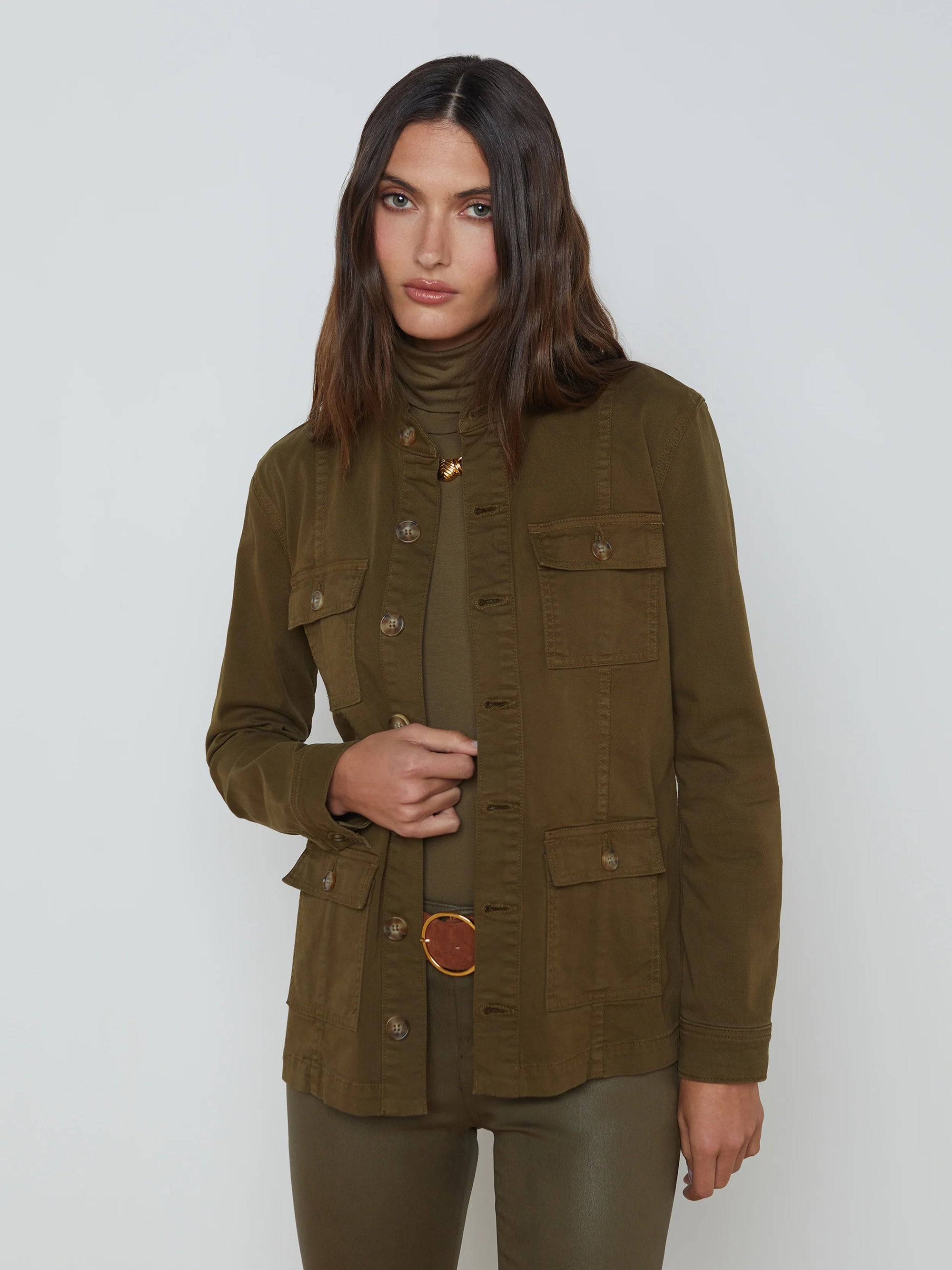 Eudice Utility Jacket British Khaki Jackets - Denim L&#39;Agence 