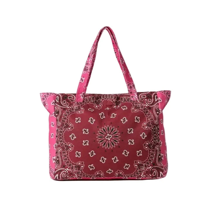 Bailey Bandana Tote Burgundy/Pink Tote &amp; Satchel Haute Shore 