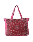 Bailey Bandana Tote Burgundy/Pink Tote & Satchel Haute Shore 