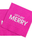 Let's Get Merry Holiday Cocktail Napkins