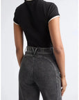 Contrast Devin Tee Black/Ecru Tops - Tees Veronica Beard 