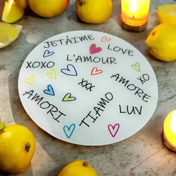 Love In Languages Cutting Board Home Decor - Tabletop Resinate By KS 